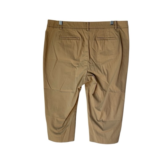 Talbots Perfect Skimmer Pants with Button Accent, Tan, Beige, 16P - Picture 3 of 8